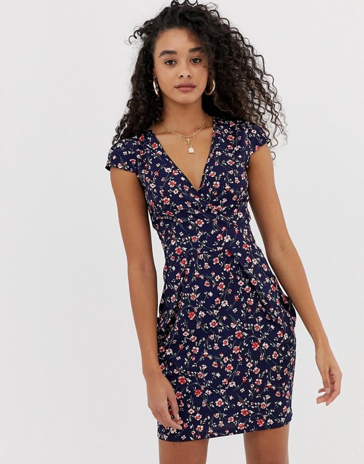 Qed London Floral Tulip Dress