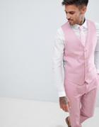 River Island Skinny Fit Wedding Suit Vest In Pink