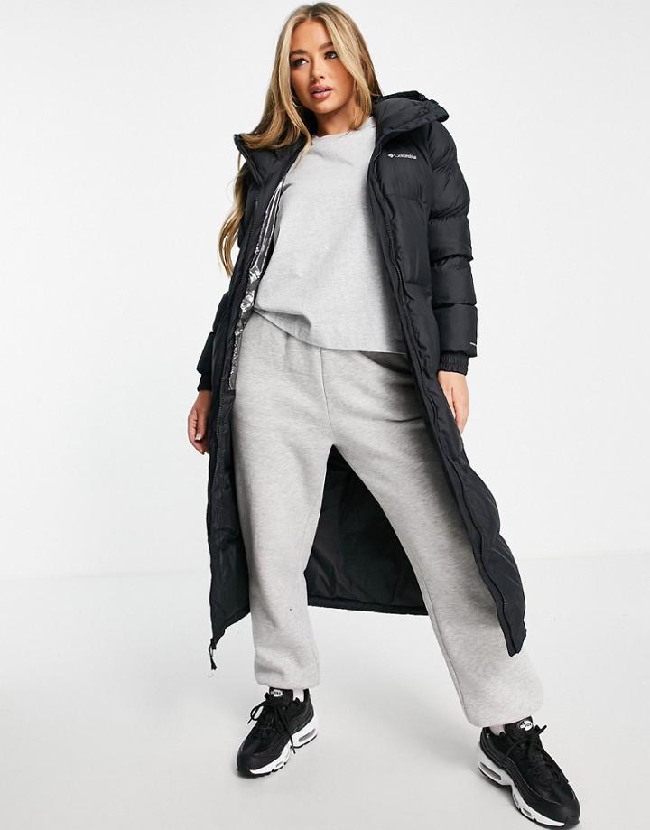 Columbia Pike Lake Long Puffer Jacket In Black