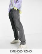 Asos Design Skater Pants In Diagonal Cut Cord In Charcoal-gray