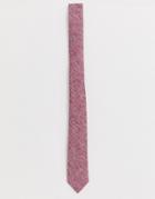 Asos Design Slim Tie In Textured Pink - Pink