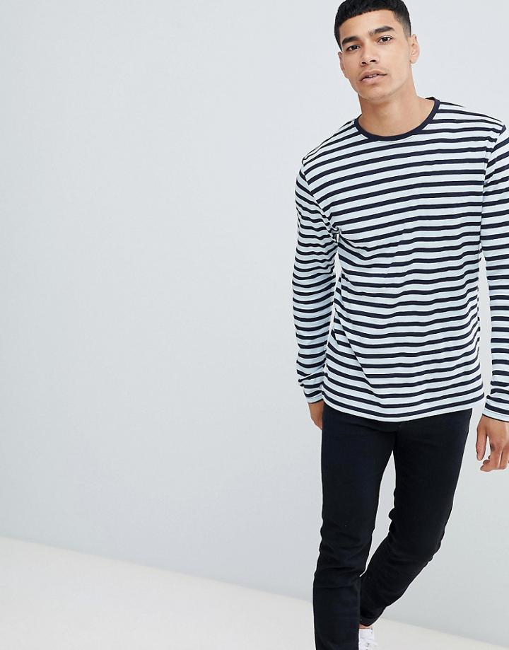 Only & Sons Long Sleeve Stripe T-shirt - Navy