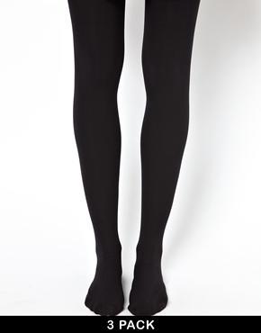 Asos 120 Denier 3 Pack Tights - Black
