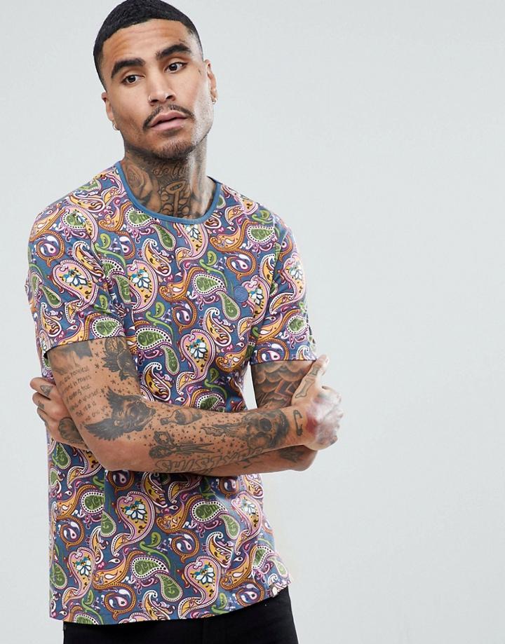 Pretty Green Turnbull All Over Paisley T-shirt - Multi