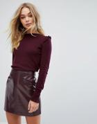 Oasis Ruffle Hem Sweater - White