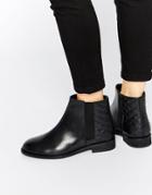 Asos Alaska Wide Fit Leather Ankle Boots - Black