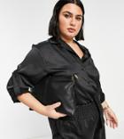 Extro & Vert Plus Satin Shirt In Black - Part Of A Set