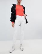 Armani Exchange Super Skinny Mid Rise Jeans - White