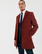 Harry Brown Premium Wool Blend Classic Overcoat - Brown
