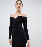 Missguided Bardot Tux Mini Dress - Black