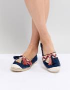 New Look Tassel Embroidered Flat Espadrille - Navy