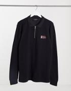 Il Sarto Luxe Badge Long Sleeve Polo In Black