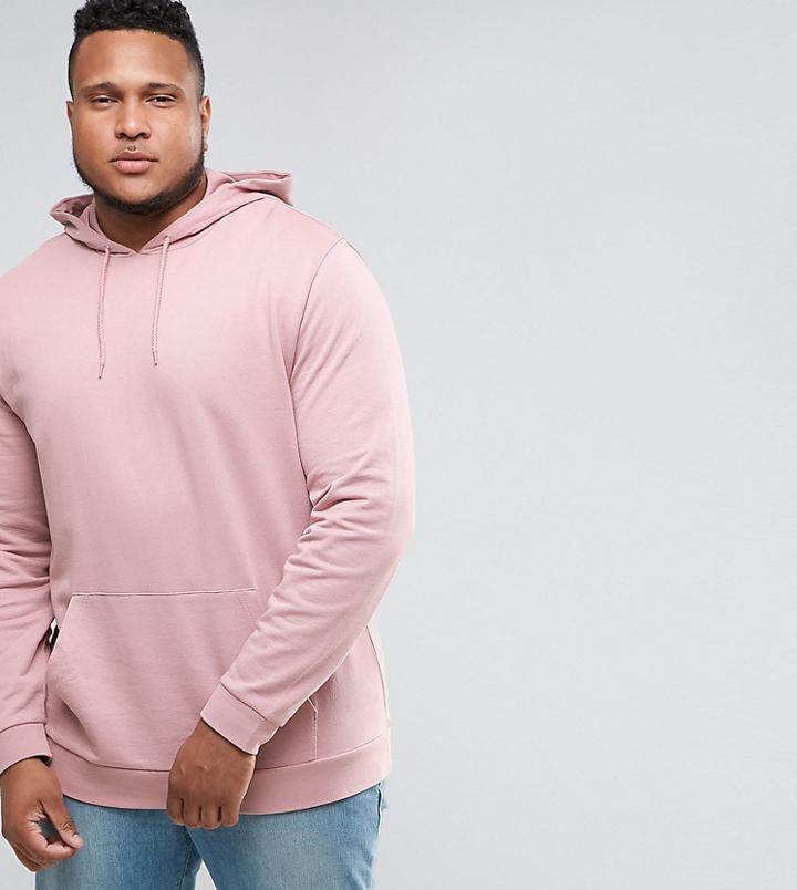Asos Plus Longline Hoodie In Pink - Pink