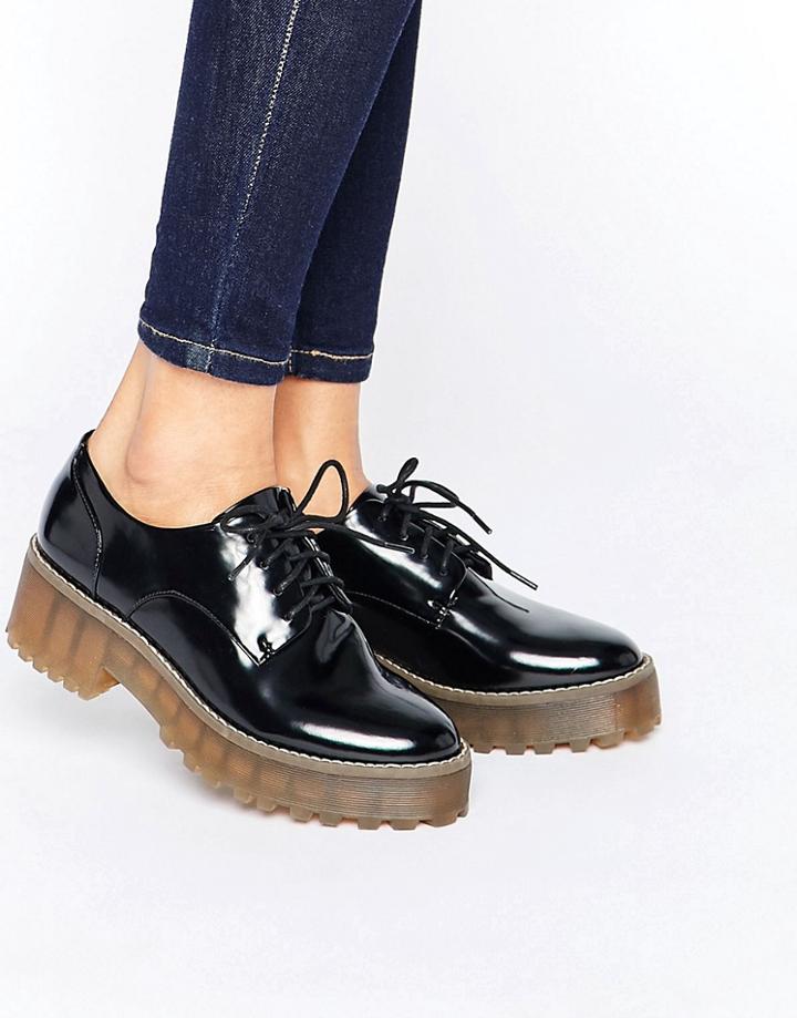 Monki Chunky Sole Brogues - Black
