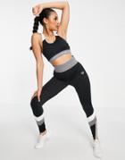 Pink Soda Sport Havana Color Block Leggings In Black And Gray
