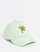 Asos Design Spongebob Baseball Cap In Washed Green
