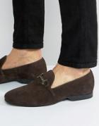 Frank Wright Bar Loafers Brown Suede - Brown