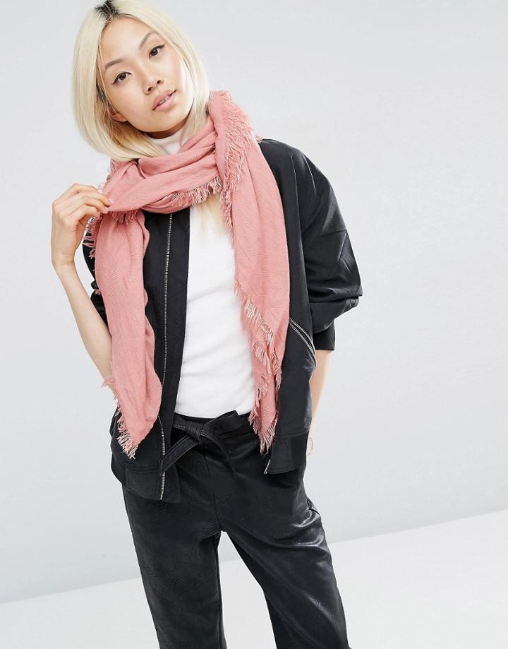 Asos Oversized Lightweight Scarf - Pink