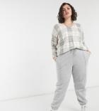 Rokoko Plus Oversized V-neck Sweater In Plaid Knit-multi