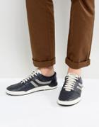 Boss Orange By Hugo Boss Leather Detail Sneakers Navy - Navy