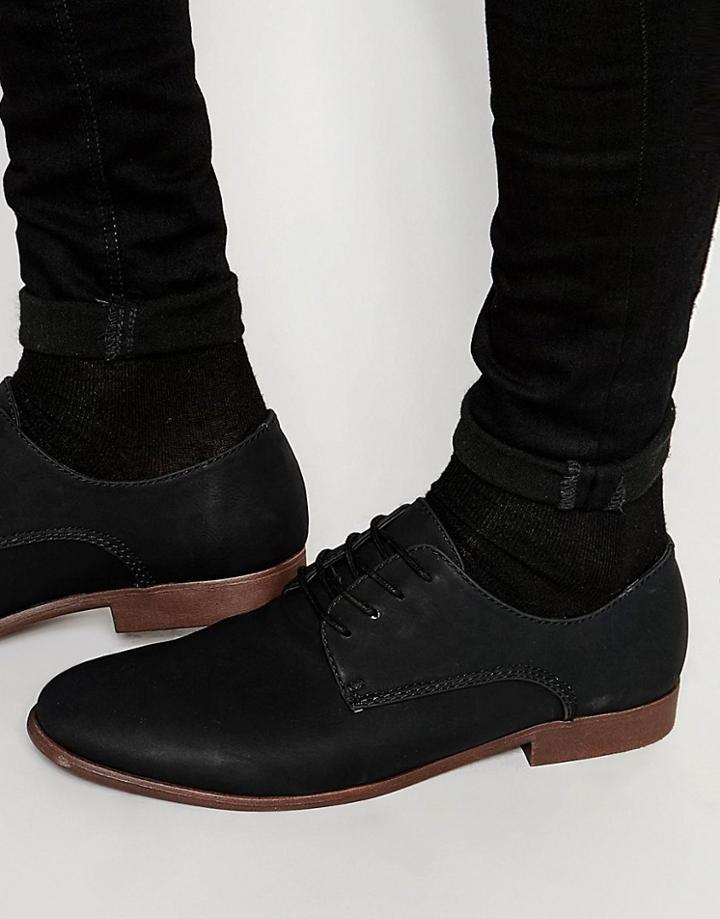 New Look Derby Shoes In In Black - Black
