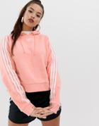 Adidas Originals Adicolor Cropped Hoodie In Pink - Pink