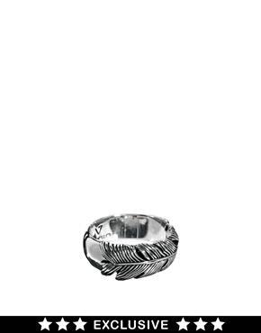 Seven London Sterling Silver Feather Ring - Silver