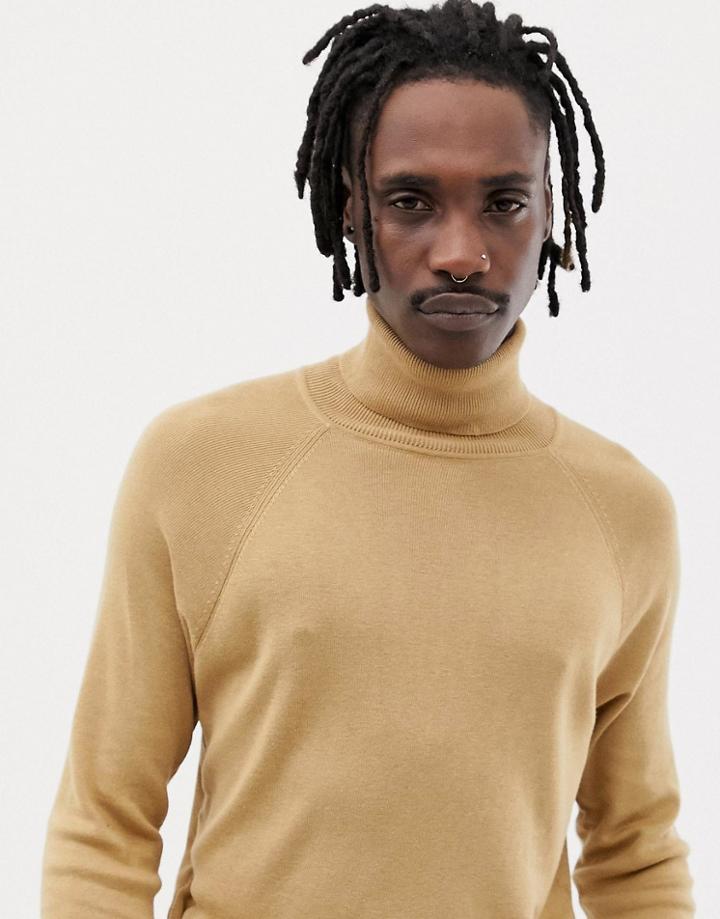 Weekday Trey Turtleneck Camel - Tan