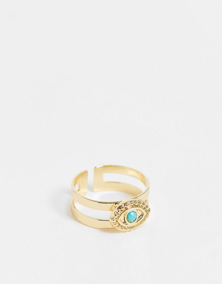 Designb Toe Ring With Eye In Gold Tone