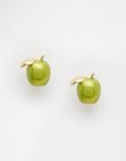 Bill Skinner Gold Apple Stud Earrings - Gold