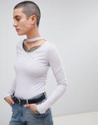 Cheap Monday Care Neck Strap Long Sleeved Top - Purple