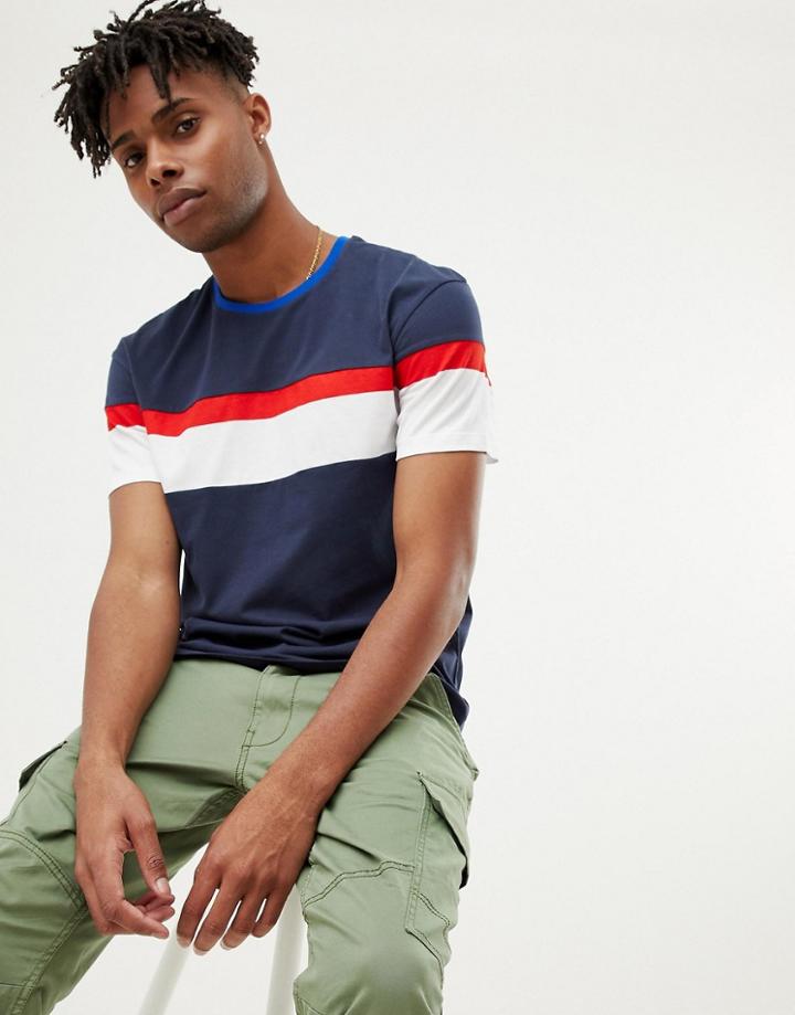 Jack & Jones Originals Oversized T-shirt With Body Stripe - Navy