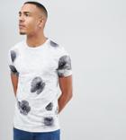 Selected Homme Tall T-shirt With Large Floral Print - White