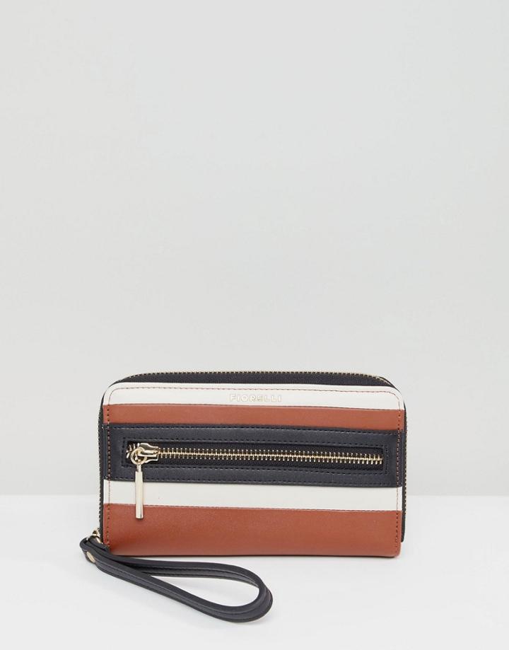 Fiorelli Abbey Toffee Stripe Mix Zip Around Purse - Multi