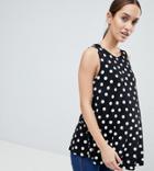 Asos Design Maternity Sleeveless Longline Swing Top In Scatter Polka Dot - Multi