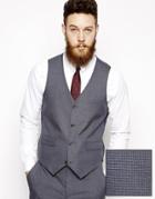 Asos Slim Fit Vest In Mini Houndstooth