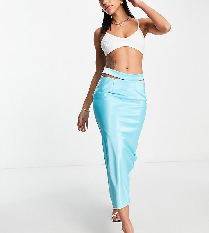 Annorlunda Cut Out Midi Skirt In Blue-multi