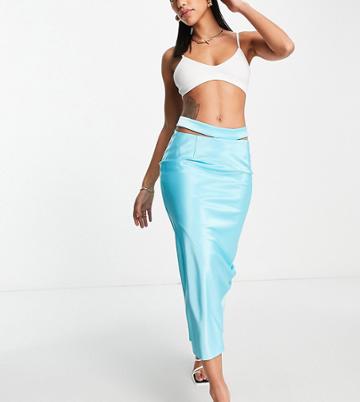 Annorlunda Cut Out Midi Skirt In Blue-multi