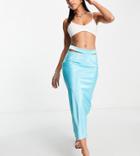 Annorlunda Cut Out Midi Skirt In Blue-multi