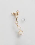 Designb Pearl Drop Earring With Stud - Gold
