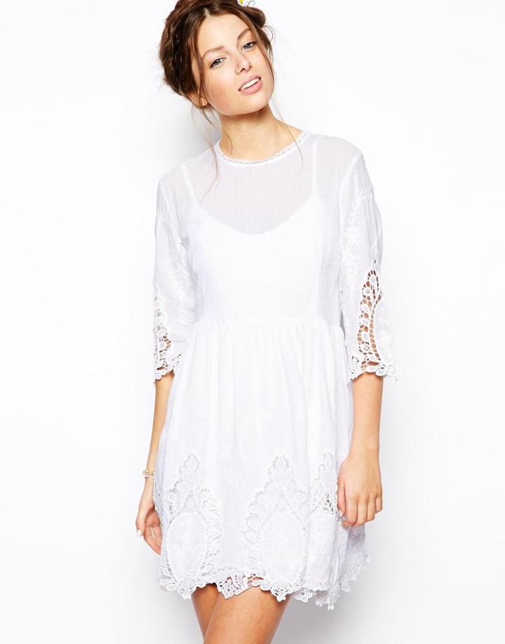 Little White Lies Skater Dress With Lace Details