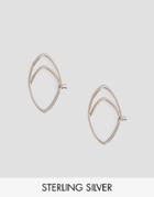 Asos Rose Gold Plated Sterling Silver Tear Hoop Earrings - Copper