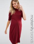 New Look Maternity High Neck Mini Dress - Red