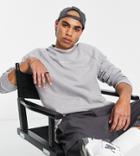 Calvin Klein Exclusive To Asos Center Logo Sweatshirt In Charcoal-gray
