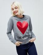 Lover Moschino Glitter Heart Sweater - Gray