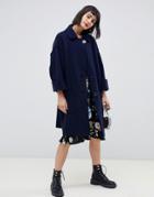 Max & Co Oversized Wool Coat - Navy