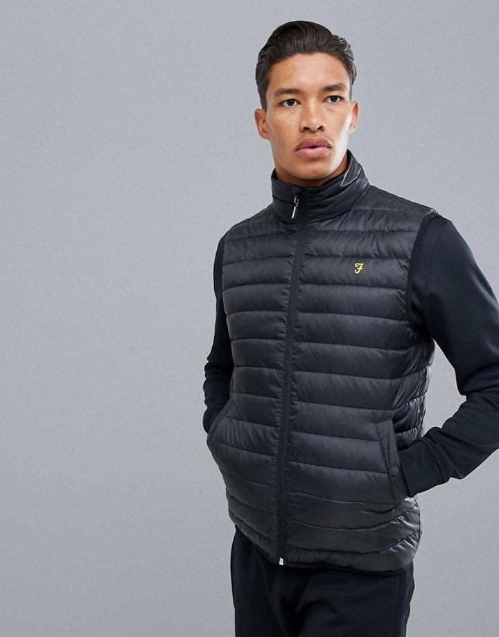 Farah Sport Dalmeny Padded Vest In Black - Black