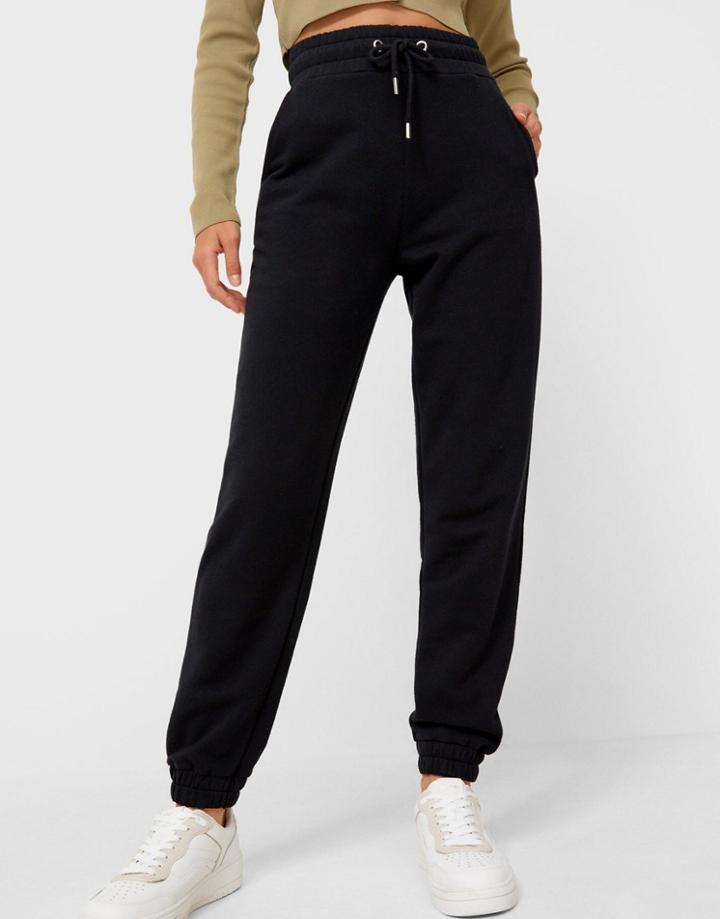Stradivarius Basic Sweatpants In Black