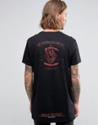 Asos Super Longline T-shirt With Grim Reaper Back Print - Black
