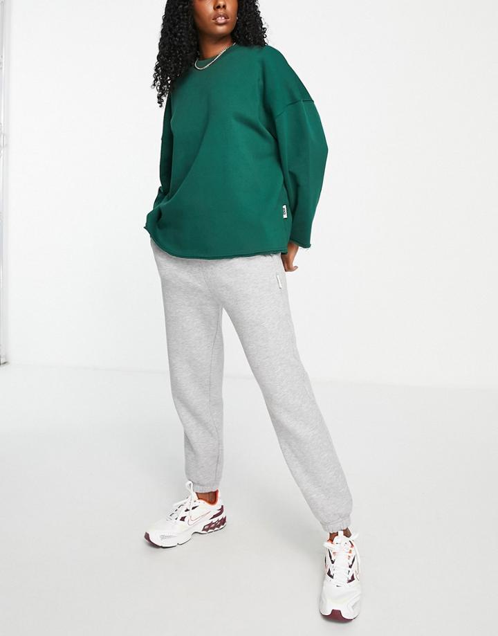Asos 4505 Oversized 90's Sweatshirt With Raw Edge-green